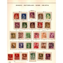 1862-1969 - Schweiz - Samling i Schaubek album - Frimærke - Stemplet.